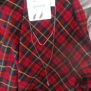 Leaffani double detachable necklace earring set